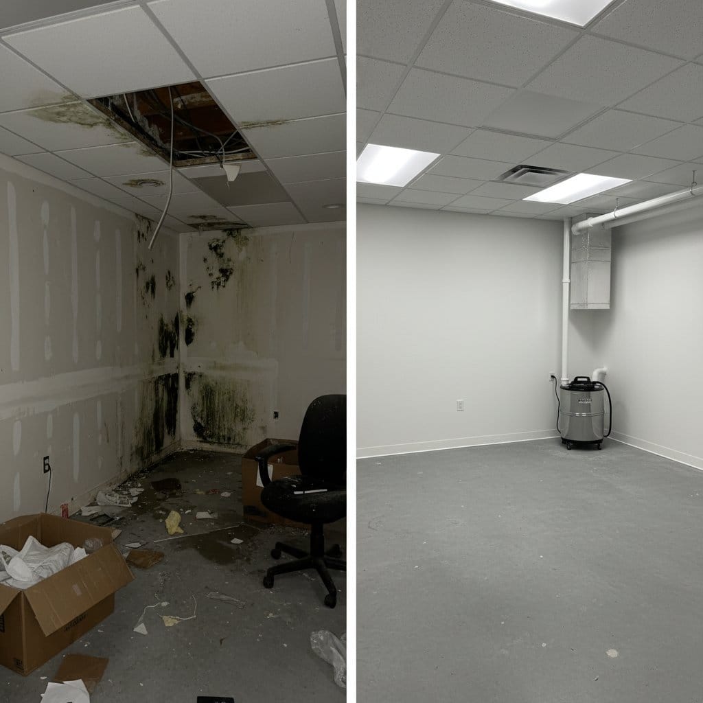 Mold Testing & Lab Reporting restoration — commercial office space of Tudor home in Upper Saddle River, NJ
