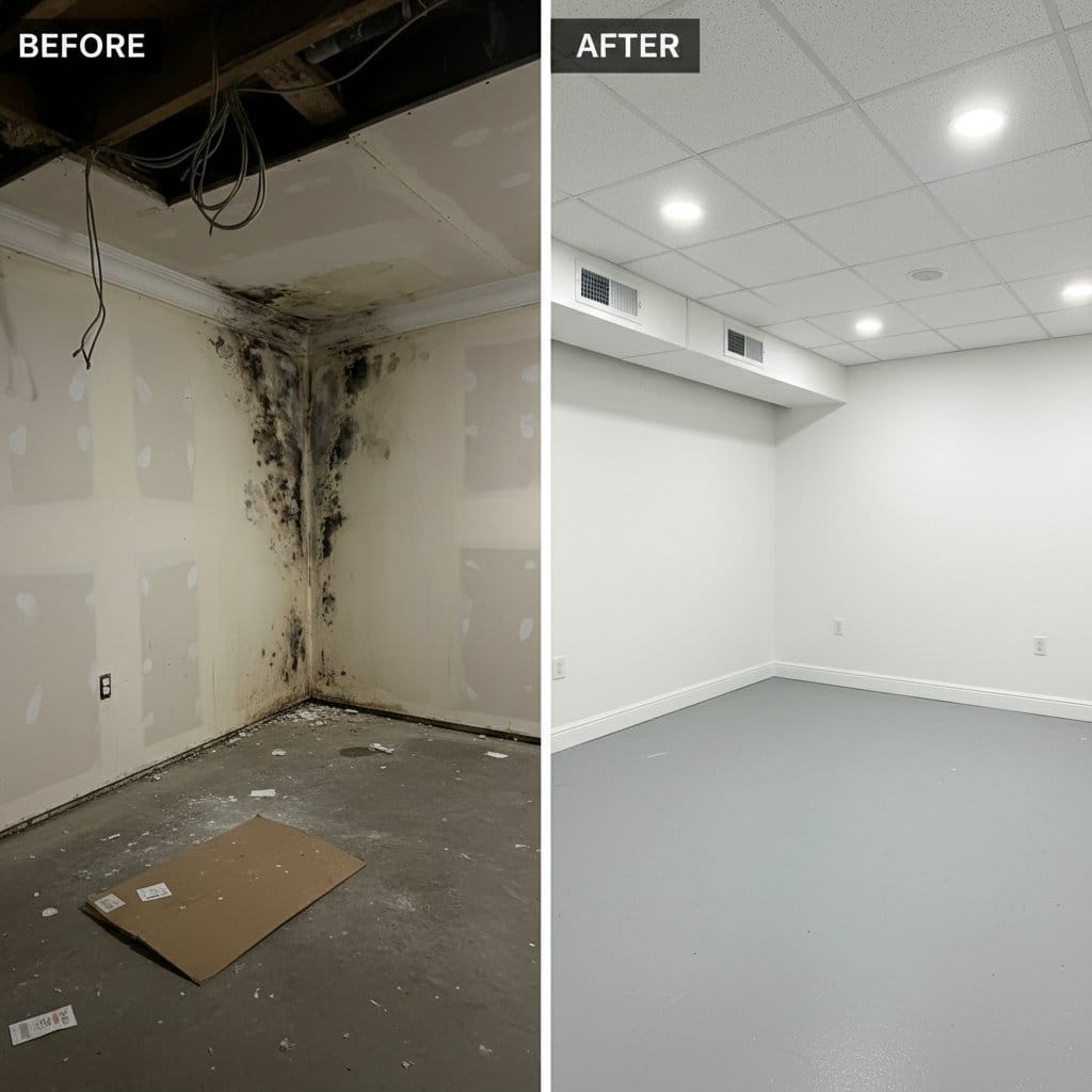 Bathroom & Kitchen Mold Removal restoration — commercial office space of commercial property in Upper Saddle River, NJ