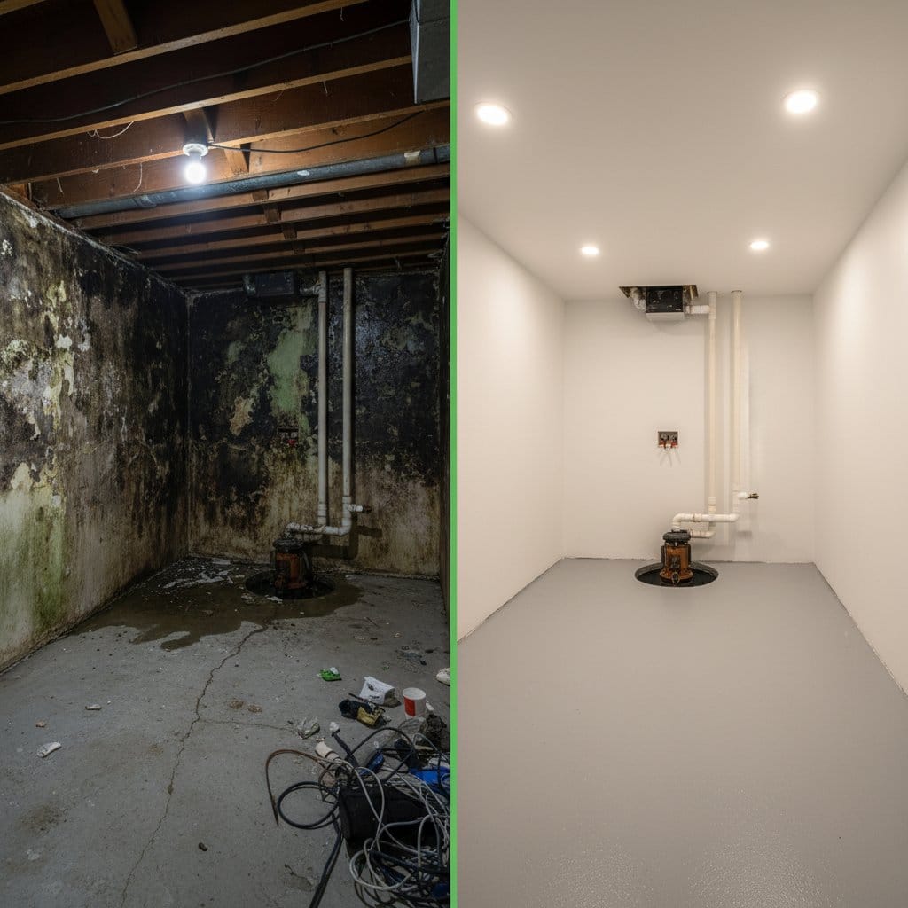 Humidity & Moisture Control Solution restoration β utility room of private residence in Upper Saddle River, NJ