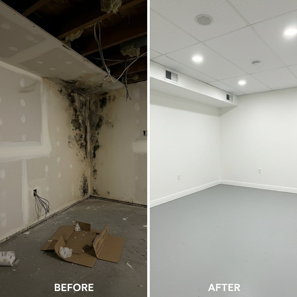 Upper Saddle River Mold Removal commercial office space restoration before and after in Upper Saddle River